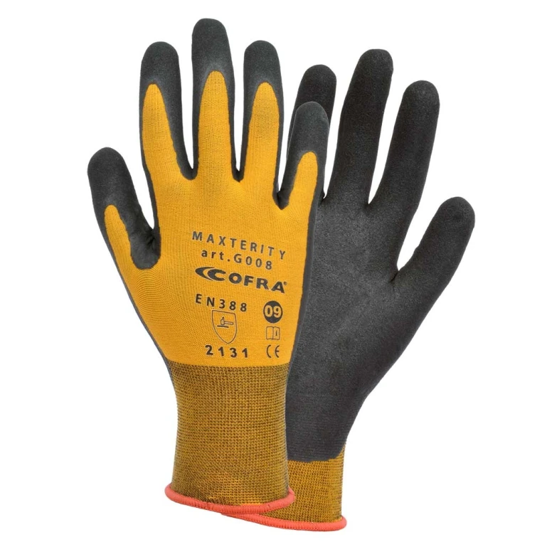 12 Pares - Guantes de trabajo Cofra Maxterity de Nitrilo G008-D100