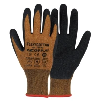 12 Pares - Guantes de trabajo Cofra Flexycotton de Látex G022-DD00