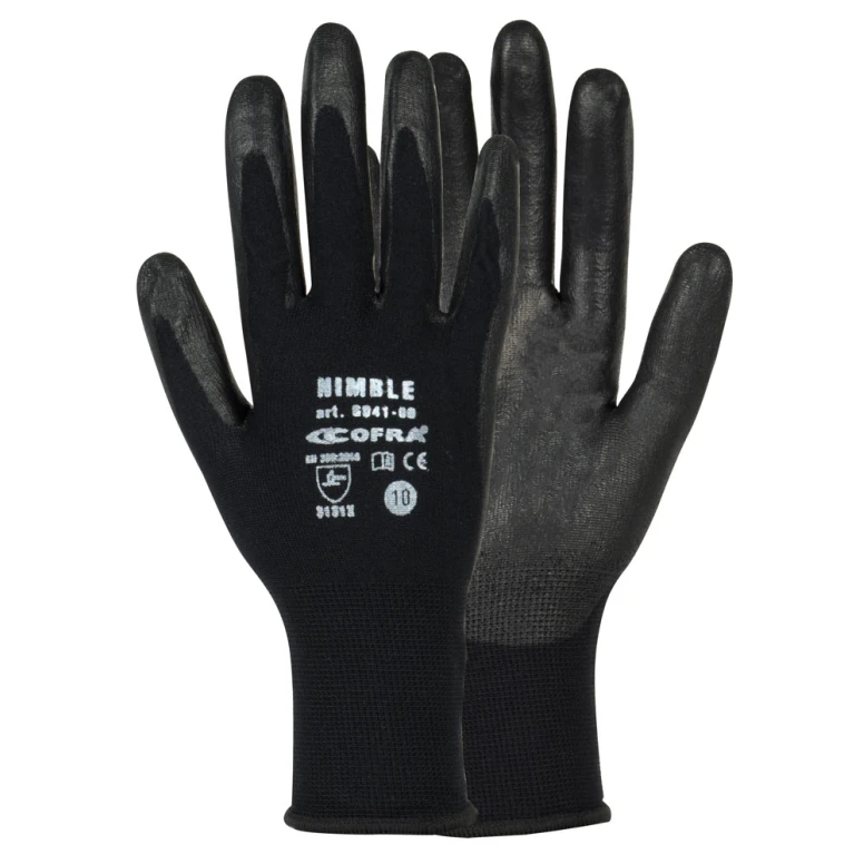 12 Pares - Guantes de trabajo Cofra Nimble de Poliuretano G041-KD00