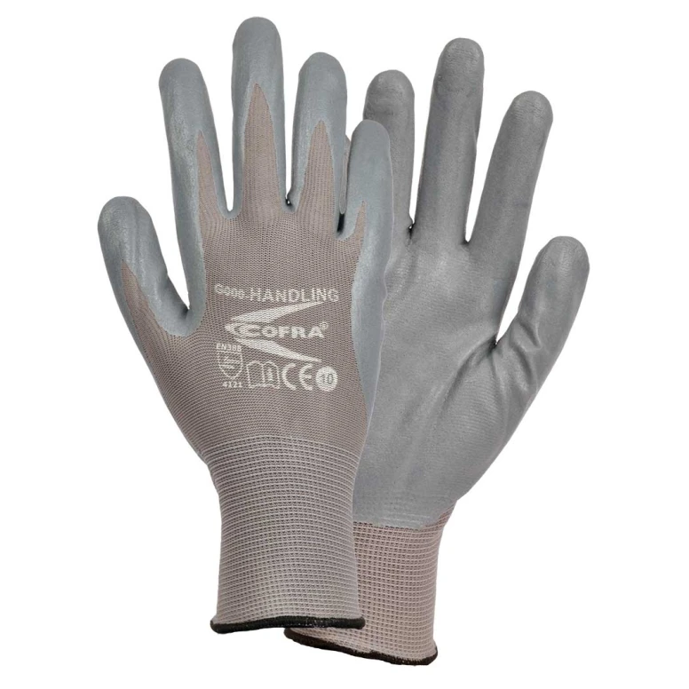 12 Pares - Guantes de trabajo Cofra Halding de Nitrilo G000-D100