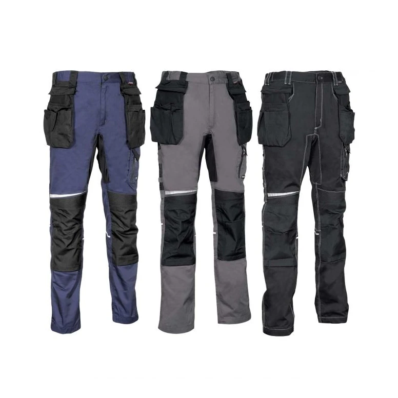 Liquidación total - Pantalón de trabajo Stretch Elásticos Multibolsillos Cofra Lemno V581-0-02 Número 46 color antracita negro