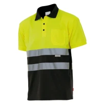 Polo bicolor de trabajo Alta visibilidad Velilla 173