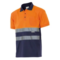 Polo bicolor de trabajo Alta visibilidad Velilla 173