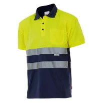 Polo bicolor de trabajo Alta visibilidad Velilla 173