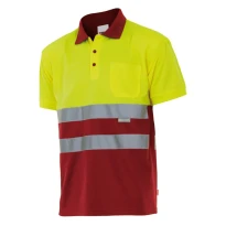 Polo bicolor de trabajo Alta visibilidad Velilla 173