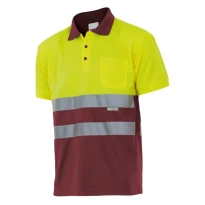 Polo bicolor de trabajo Alta visibilidad Velilla 173