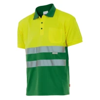Polo bicolor de trabajo Alta visibilidad Velilla 173