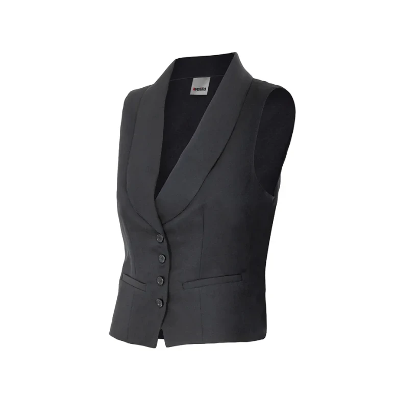 Chaleco de sala con cuello chal de trabajo Multibolsillos Velilla Mujer 417