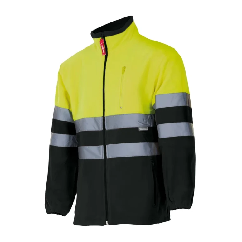 Chaqueta de forro polar bicolor de trabajo Alta visibilidad Multibolsillos Velilla 183