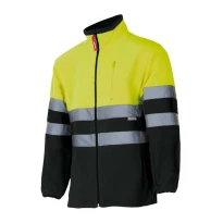 Chaqueta de forro polar bicolor de trabajo Alta visibilidad Multibolsillos Velilla 183