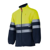 Chaqueta de forro polar bicolor de trabajo Alta visibilidad Multibolsillos Velilla 183