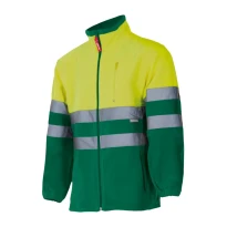 Chaqueta de forro polar bicolor de trabajo Alta visibilidad Multibolsillos Velilla 183