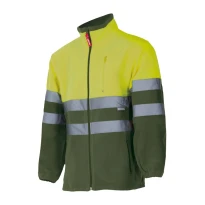 Chaqueta de forro polar bicolor de trabajo Alta visibilidad Multibolsillos Velilla 183