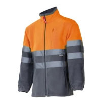 Chaqueta de forro polar bicolor de trabajo Alta visibilidad Multibolsillos Velilla 183