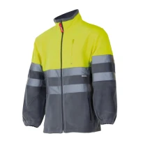 Chaqueta de forro polar bicolor de trabajo Alta visibilidad Multibolsillos Velilla 183