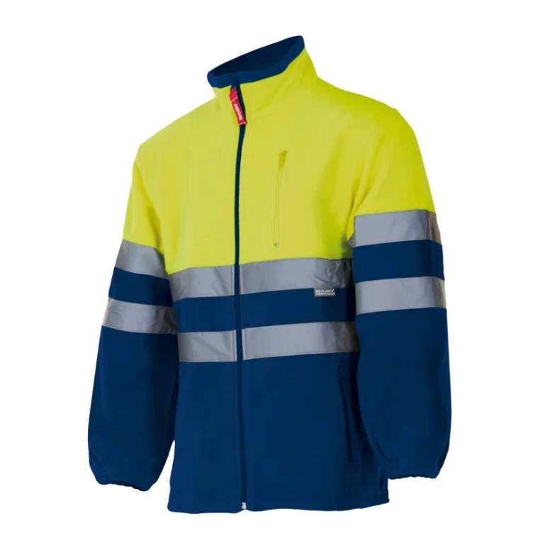 Chaqueta de forro polar bicolor de trabajo Alta visibilidad Multibolsillos Velilla 183