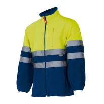 Chaqueta de forro polar bicolor de trabajo Alta visibilidad Multibolsillos Velilla 183