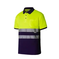 Polo bicolor de trabajo Alta visibilidad Velilla 305513