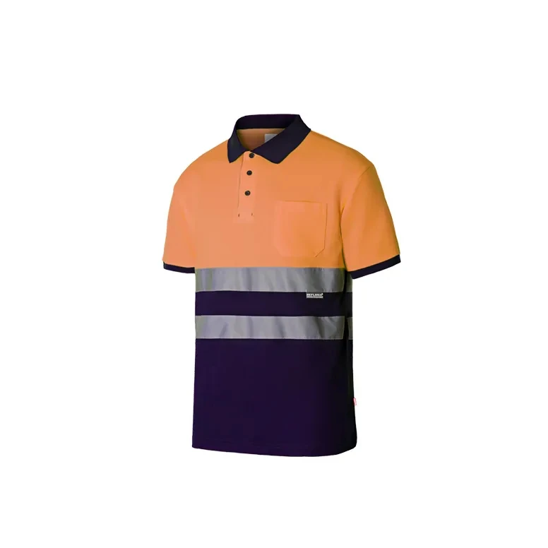 Polo bicolor de trabajo Alta visibilidad Velilla 305513