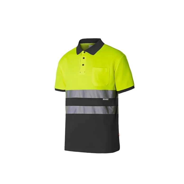Polo bicolor de trabajo Alta visibilidad Velilla 305513