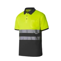 Polo bicolor de trabajo Alta visibilidad Velilla 305513