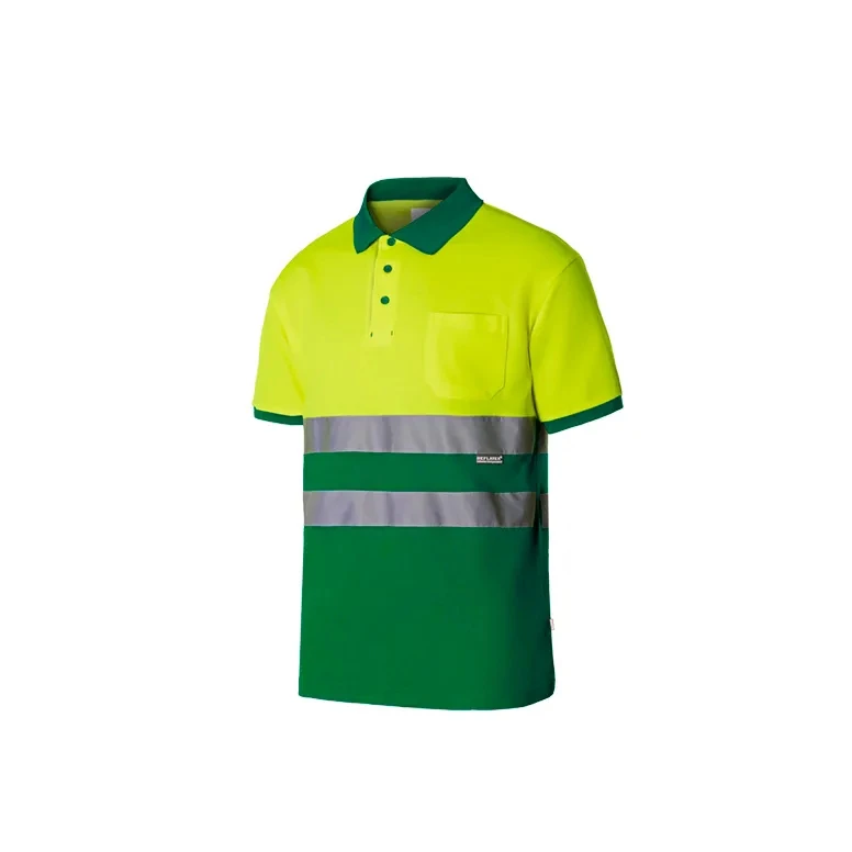 Polo bicolor de trabajo Alta visibilidad Velilla 305513