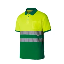 Polo bicolor de trabajo Alta visibilidad Velilla 305513