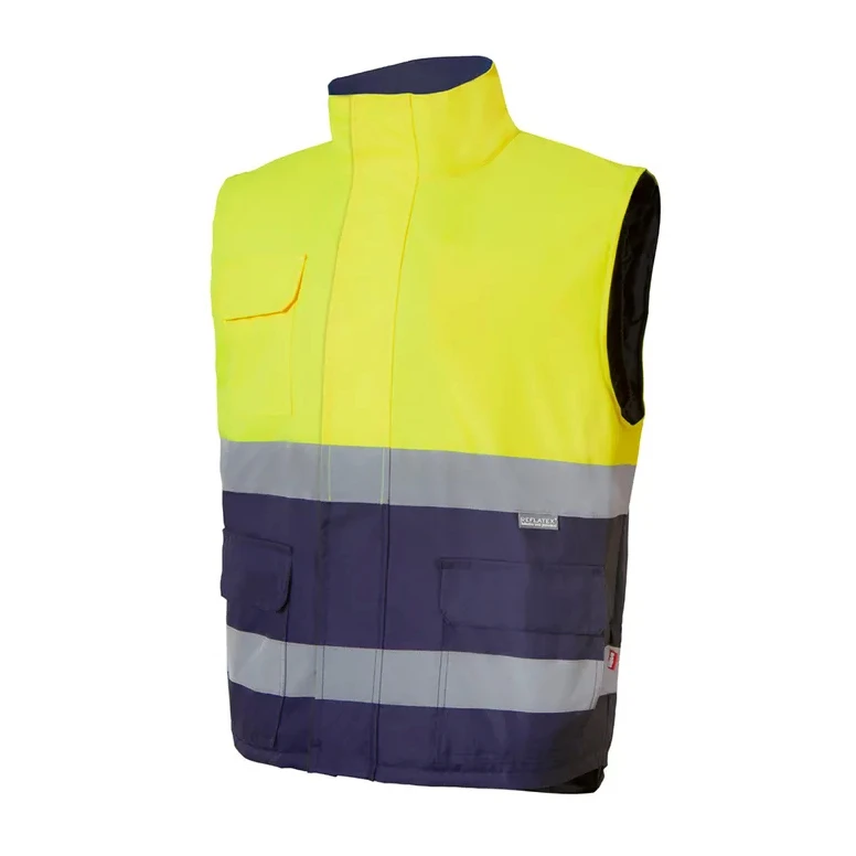 Chaleco acolchado bicolor de trabajo Alta visibilidad Multibolsillos Velilla 305902