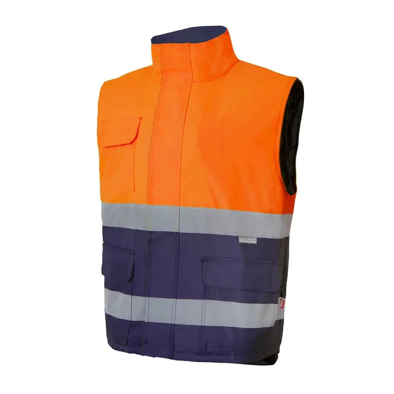 Chaleco acolchado bicolor de trabajo Alta visibilidad Multibolsillos Velilla 305902