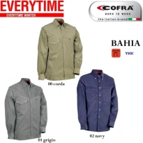 Camisa de trabajo de terciopelo elástica extensible Cofra Bahia V107-0-00