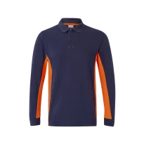 Polo bicolor de trabajo de manga larga Velilla 105514