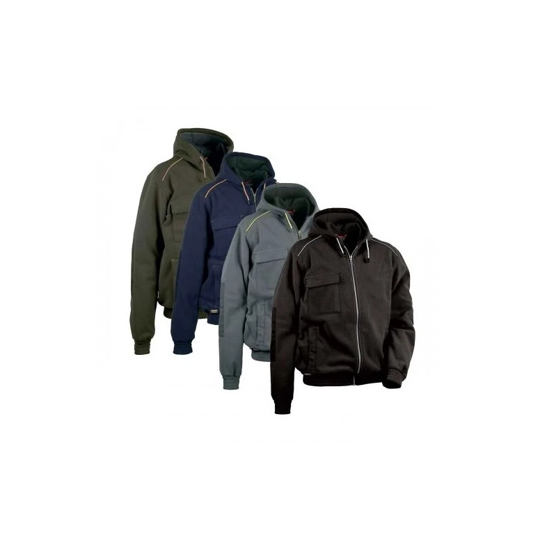 Liquidación total - Chaqueta de forro polar con capucha de trabajo Multibolsillos Cofra Potsdam V130-0-02 Talla 2XL color marino